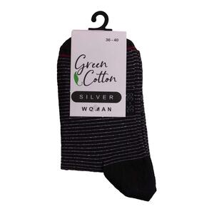 Women's Short Cotton Socks Green Cotton